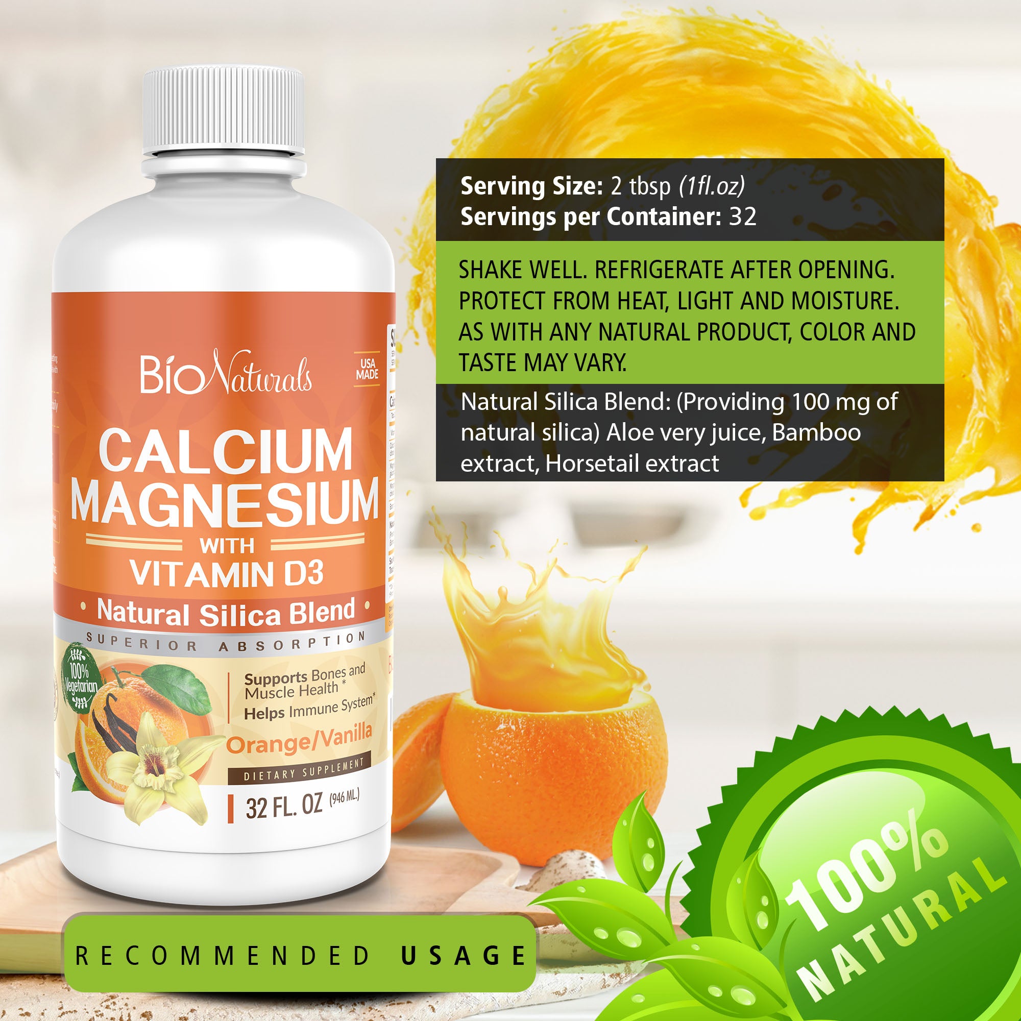 Bio Naturals Calcium & Magnesium Liquid Supplement